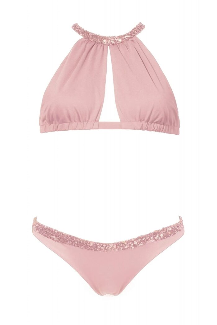 bikini fleur rosa fronte