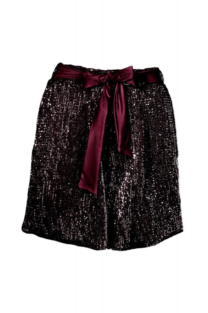 shorts darling sequin prugna fronte