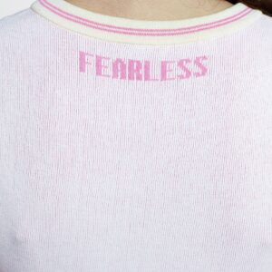Sleeveless fearless crop top pink 1