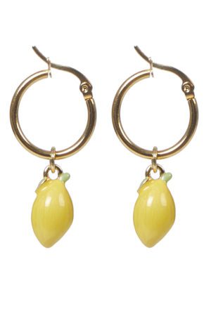 lemon hoop earrings